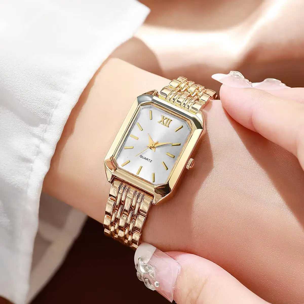 Elegant Rectangle Women Watches Fashion Ladies Quartz Wristwatches Reloj Mujer Girls Clock GiftWithout BoxL251023