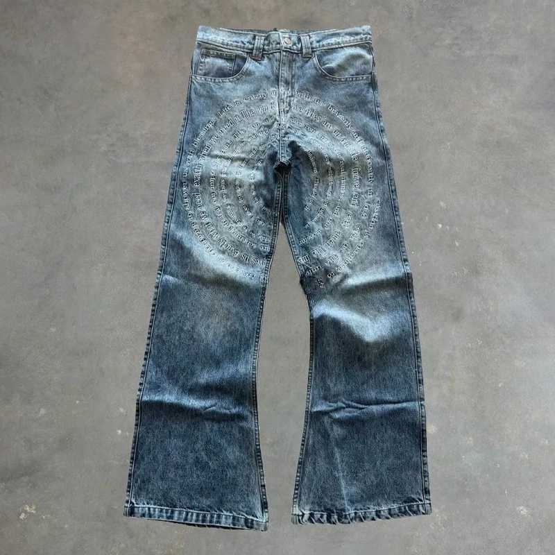 Y2K Jeans 2000s Pattern letter jeans American strtwear goth Hip Hop Harajuku Hip Hop men women Fashion Casual wide leg jeans C251023