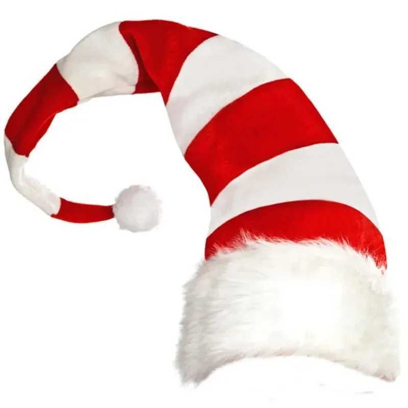 Christmas Hat for New Year Snowman Elk Golden Velvet Red and White Striped Christmas Decorations Adt VersionW251023