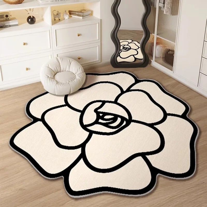 Irregular Living Room Carpet Makeup Table HighEnd Bedroom Dressing Cloakroom Chair Stool Bedside Round Floor Mat ddmytues H260226