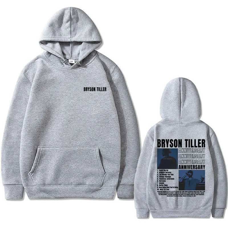 Rapper Bryson Tiller Mens Casual Vintage Hoodie ANNIVERSARY Graphic Print Sweatshirt Male Hip Hop Streetwear Oversized HoodiesT251023