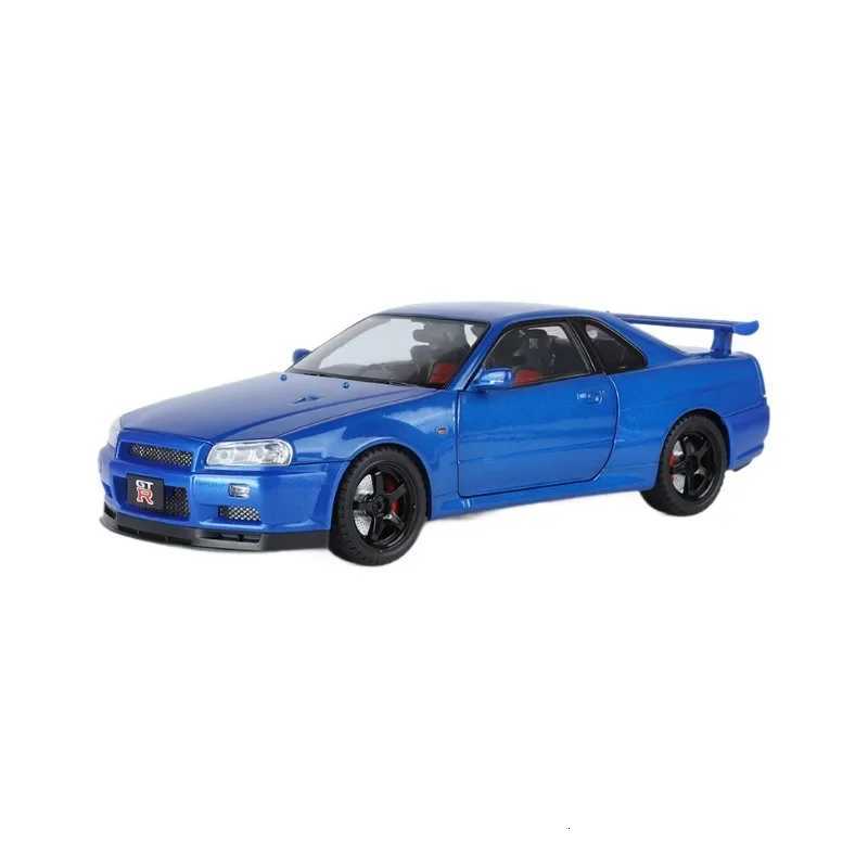 118 Skyline GTRR34 Alloy Model Car Diecast Metal Vehicle SoundLight Collectible Children Toy GiftsT251023