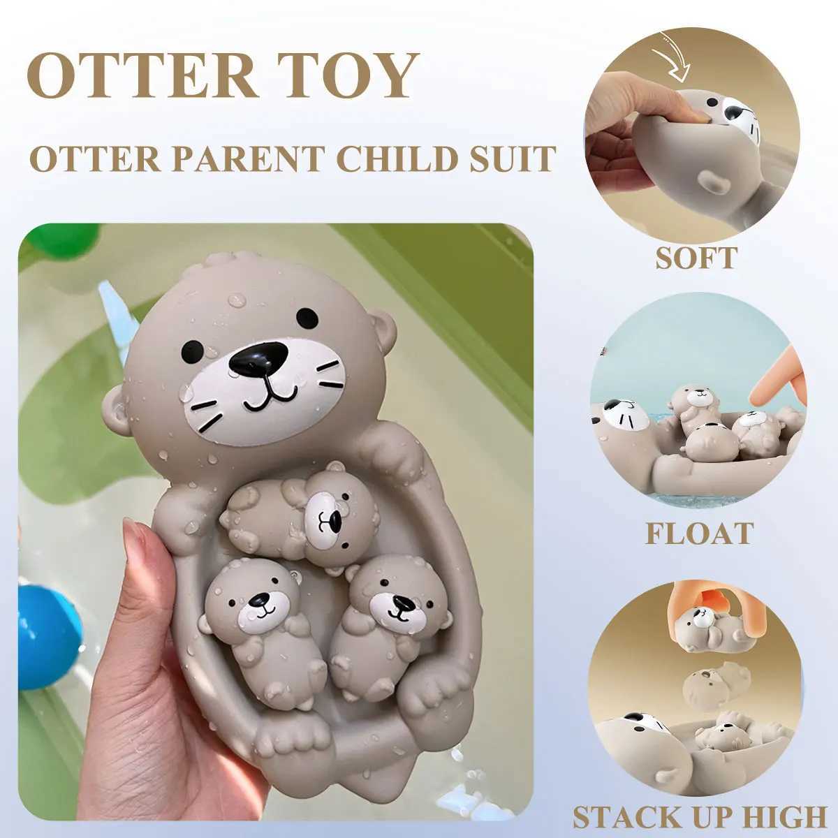 Baby Bath Toys Floating Animal Otter Hippo Seal Kid Bathroom Shower Basketball Hoop Game Children Swimming Pool Water Play Gift J251023