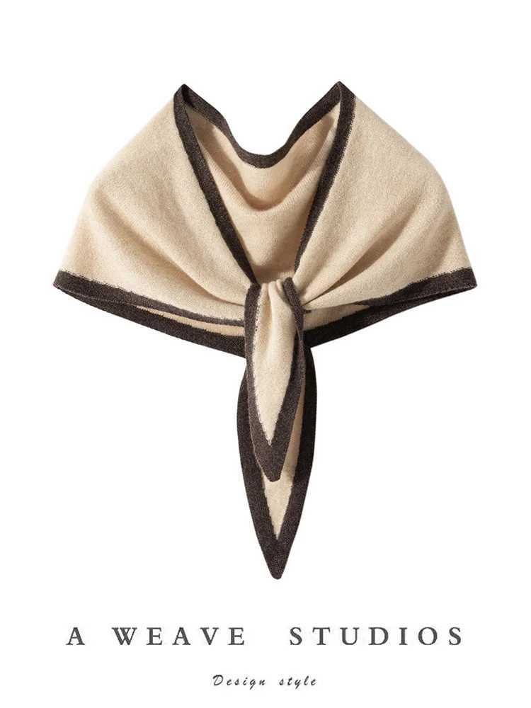 ADDONEE Women 100 Cashmere Scarf Autumn Winter Triangle Scarf Office Lady Luxury Grace Simple Style Cashmere Knitwear Shawls J251113