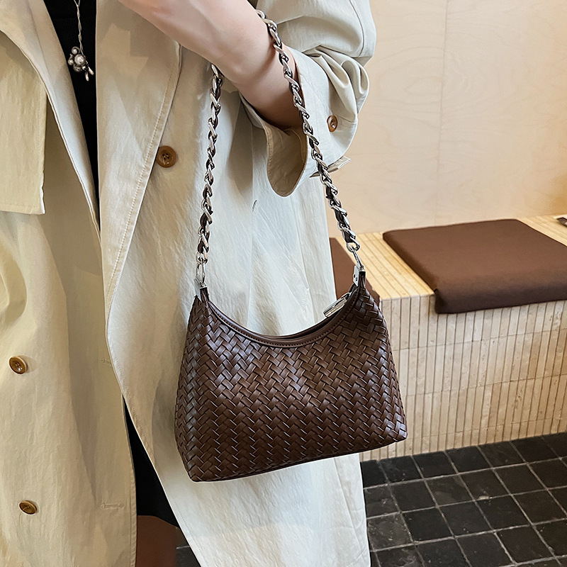 Luxury Brand Designer Bag 2025 Fashionable Chain Woven Large Capacity Tote Bag Single Shoulder Crossbody Bag