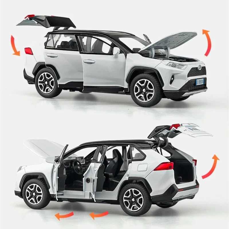 132 RAV4 SUV High Simulation Diecast Metal Alloy Model car Sound Light Pull Back Collection Kids Toy GiftsT251023