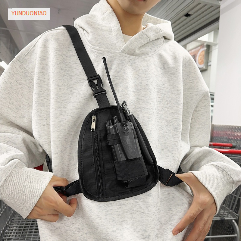 Tactical chest storage bag for men's autumn and winter new fashion European and American style vest, hip-hop outdoor walkie talkie bag, designer 