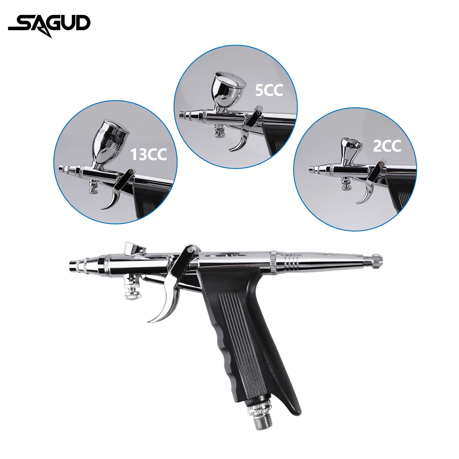 SAGUD Professional Airbrush Kit 030508mm Nozzle Needle Accessories Suitable for Nail Art Tattoo Car Model Spray Painting 251015
