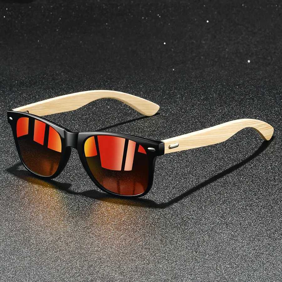 Fashion Bamboo Wood Vintage Square Sunglasses Wooden Men Women Luxury Brand Designer Sun Glasses Driving Fishing UV400 EyewearW251023
