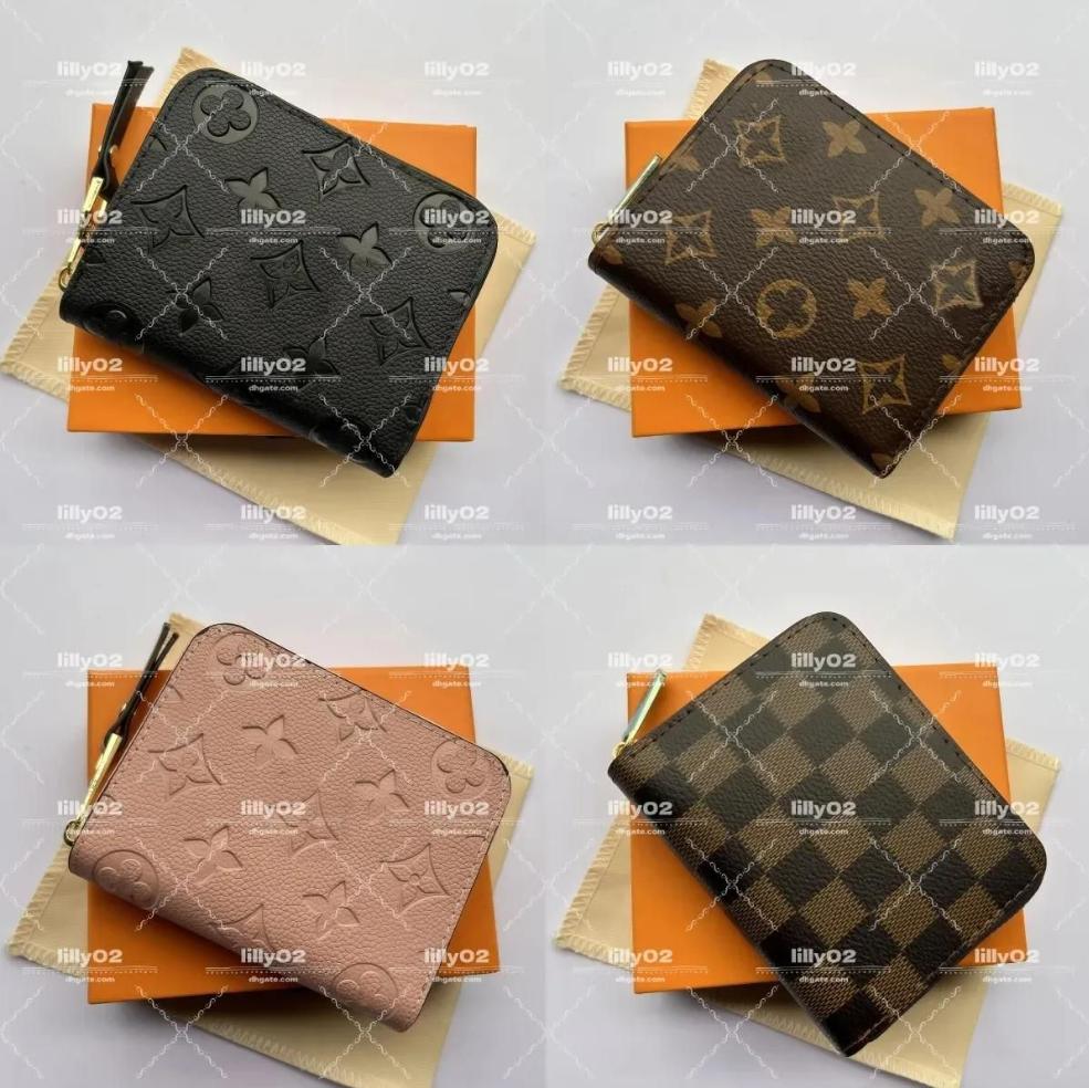 Top quality Fashion designer wallets luxury womens short purses embossed flower letters credit card holders ladies plaid money clutch bags with box and dustbag 10A