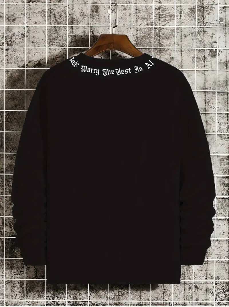 The new mens roundneck hoodie for Spring and Autumn 2025 features a casual and comfortable 3D letter print on the streetT251023