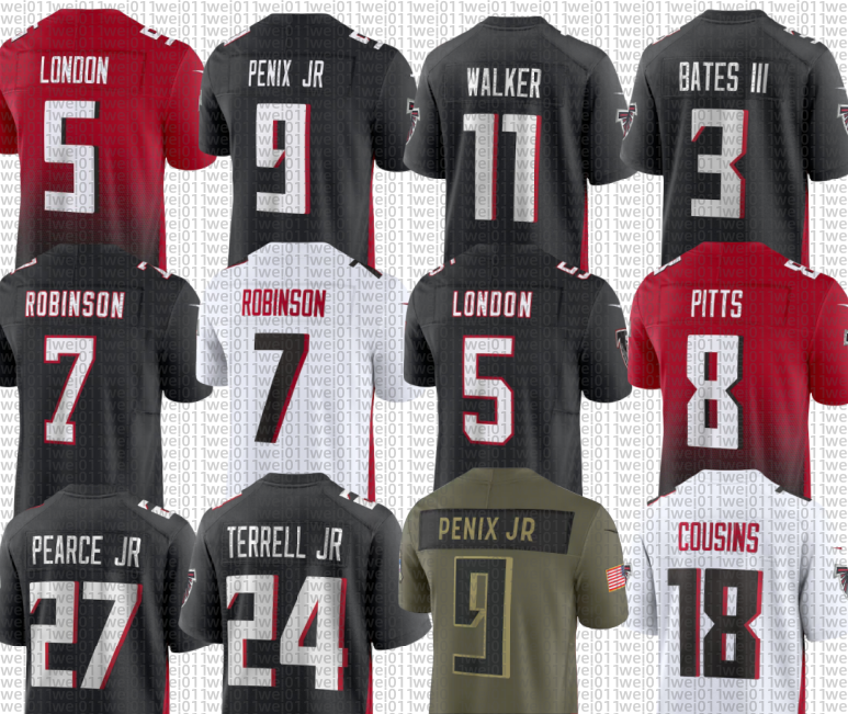 Deion Sanders Michael Vick Michael Penix Jr Bijan Robinson Jessie Bates III Jalon Walker Kirk Cousins Drake London Ray-Ray McCloud III Kyle Pitts Sr Football Jersey