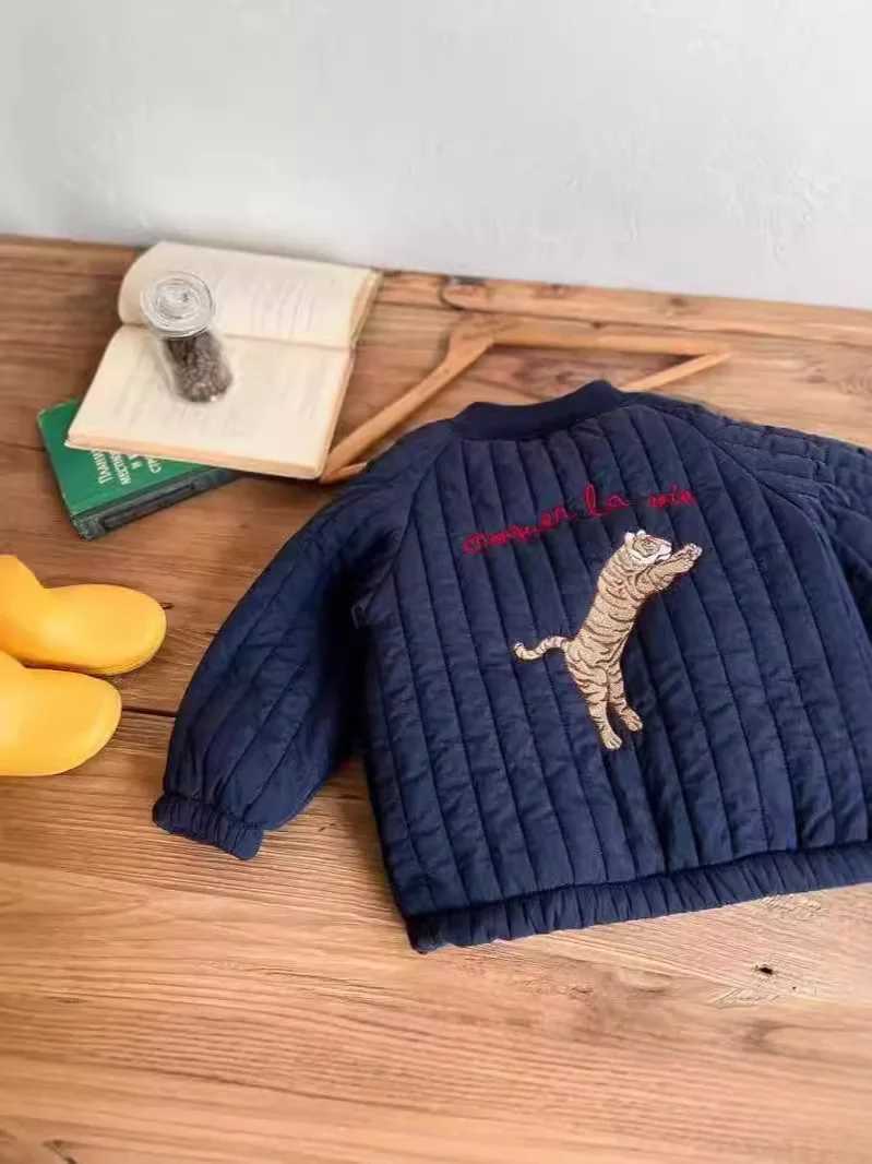 Winter New Children Plus Velvet Thick Warm Coat Cartoon Embroidery Baby Girls Quilted Jackets Kids Boys Cotton Padded Jacket Y251023