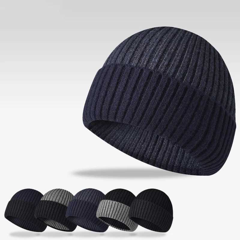 Winter Beanies Hats For Men Women Skullied Beanie Cuffed Knitted Hat Soft Warm Snow Ski Cap Male Outdoor Thick Hedging CapsXJ251023