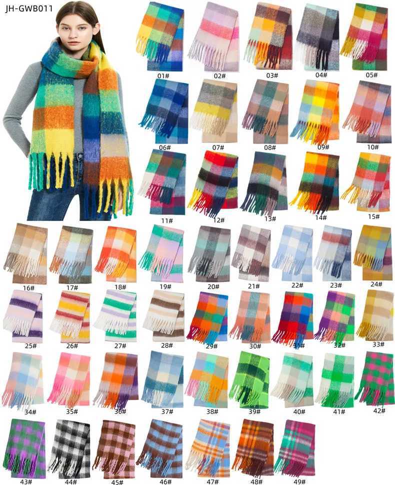 2022 NEW Luxury Cashmere Women Plaid Scarf Winter Warm Shawl and Wrap Bandana Long Tassel Female Foulard Thick Blanket J251113