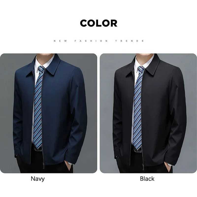 BROWON Brand Coat Men Jacket 2025 Autumn New Fashion TurnDown Collar Jacket Men Casual Business Solid Color Outwear Mens Jacket W251023
