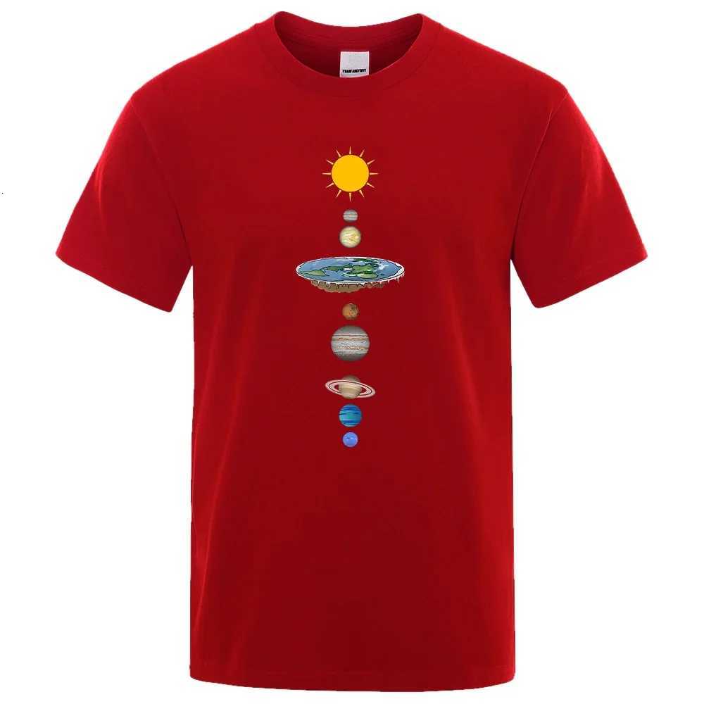 Cosmic Solar System Planetary Print Short Sleeve 100 Cotton Mens Street Casual Loose Clothing Tshirt Mens Spring SummerXJ251023