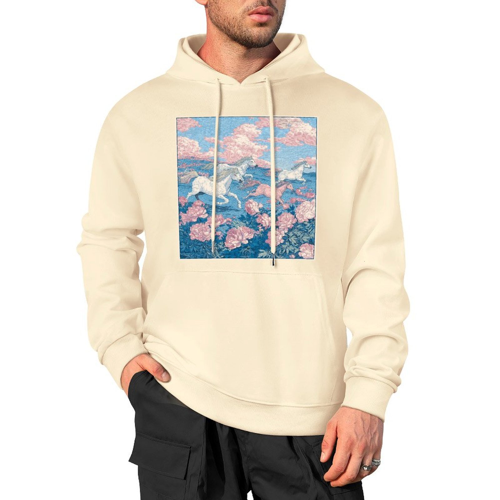 H Designer Fall Winter Hoodie Luxury Horse Print Design Unisex Long Sleeve Streetwear Hip Hop Oversized Fit Hoodie Men's Fashion Apparel H36