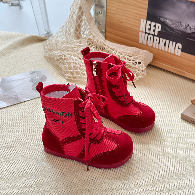 Girl Canvas Wrestling Boots For Kids Girls Fashion Design Shoes Cutefeet Teenager Toddler Children Canvas Boots Wrestling Shoes Sizes US9C-US5Y C1169