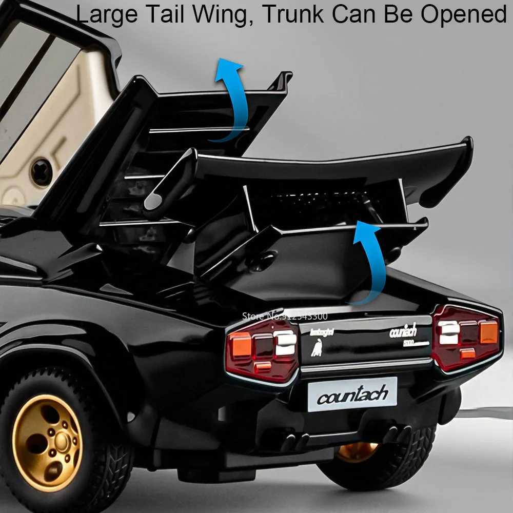 132 Scale Countach LP500S V12 Sports Car Model Toy Doors Opened Alloy Diecast Simulation Sound Light Models Gifts for ChildrenT251023