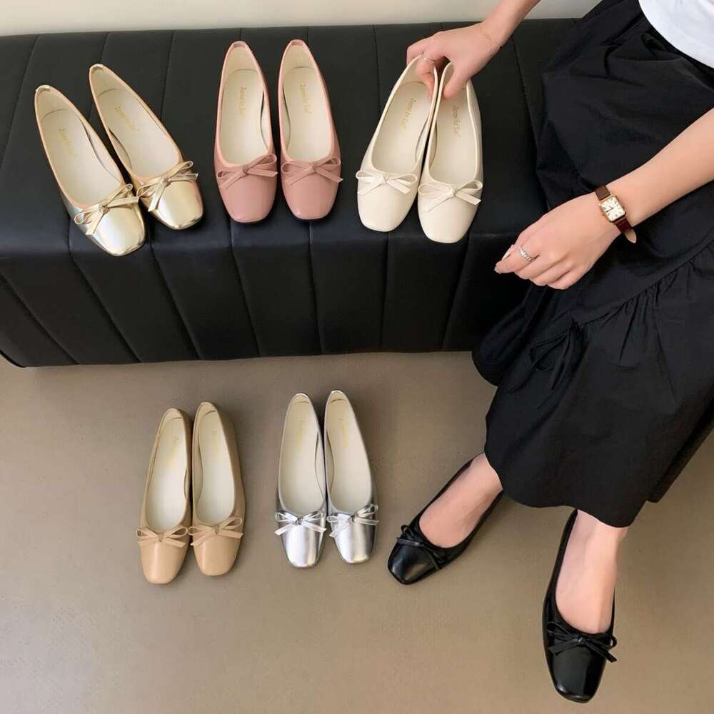Evening Breeze Gentle Bowknot Loafers Commuter Height Increasing Spring Summer Designer Shoe French Style Soft Sole Single Women's Shoes
