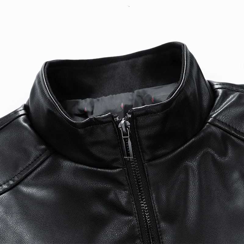 Leather Jacket Men Coats Windproof Oversized 6XL 7XL 8XL Plus Size Autumn Motorcycle Travel Fleece Black Zipper Winter Overcoat W251023