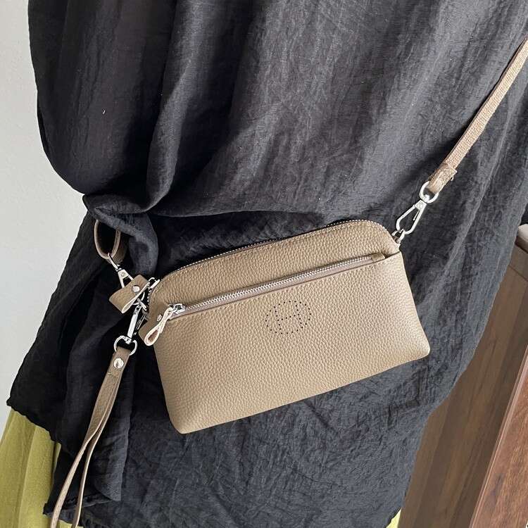 Genuine Leather Fashion Clutch Coin Purse 2025 New Top Layer Cowhide Niche Single Shoulder Crossbody Large Capacity Phone Bag