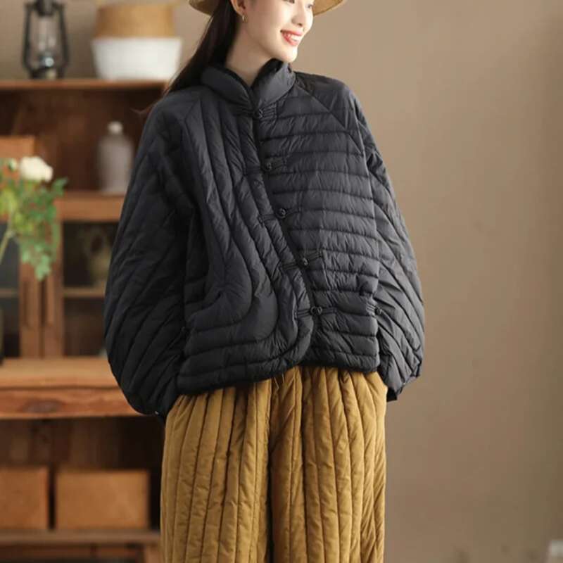 Schinteon Women Ultralight White Duck Down Jacket Over Size Loose Casual Autumn Winter Outwear Vintage Coat 2025 New Womens Coat