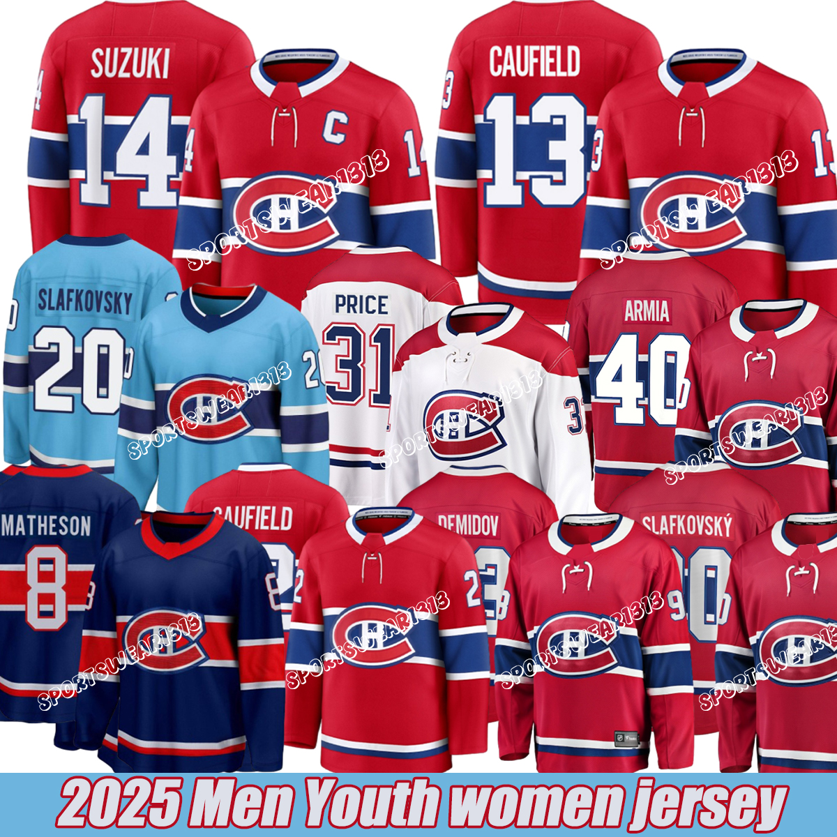 #14 Nick Suzuki #93 Ivan Demidov Jersey Montreals city Canadiens Jersey #13 Cole Caufield #48 Lane Hutson #20 Juraj Slafkovsky Patrick Roy Jerseys