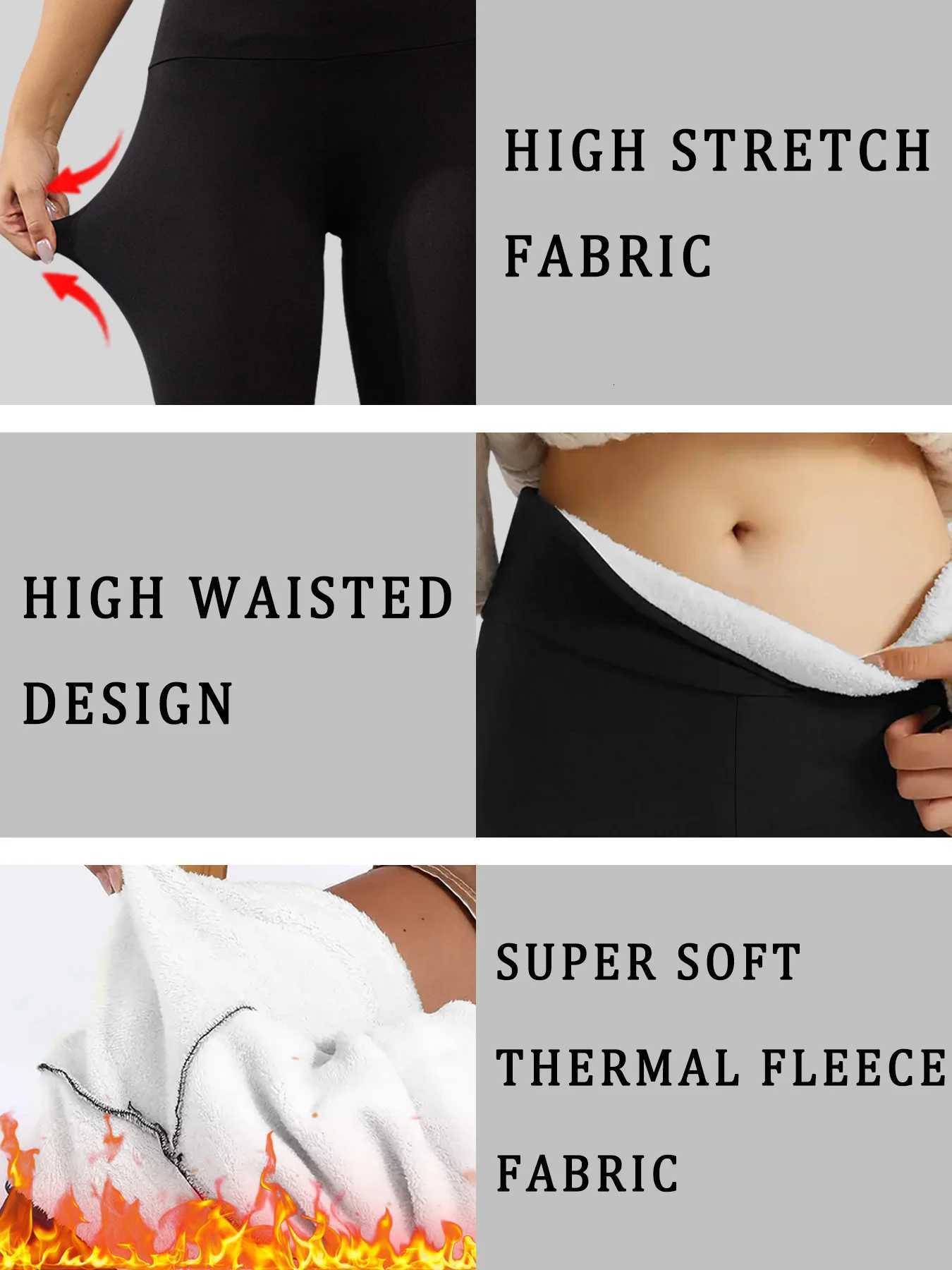 High Waisted FleeceLined Leggings for WomenThick Soft Tummy Control Workout Running Yoga Thermal Warm Pants for Cold WinterT251023