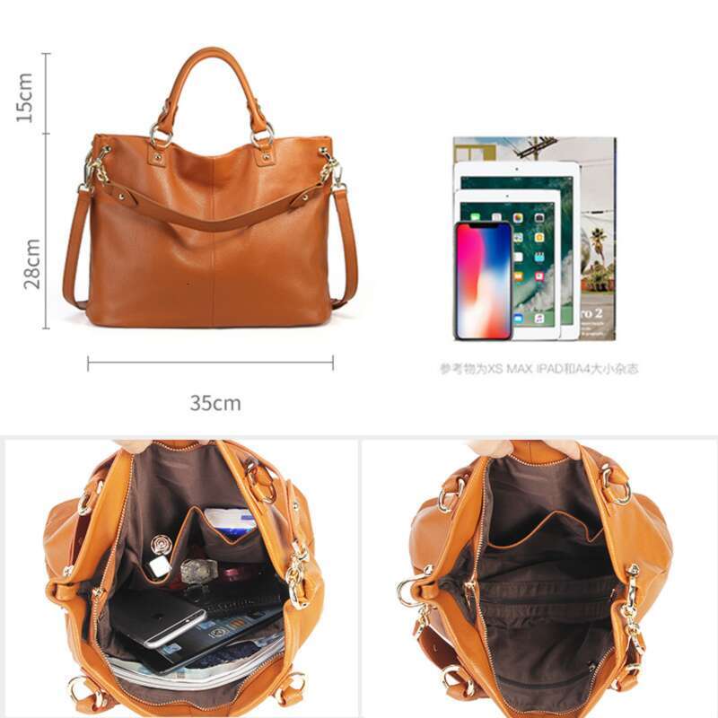 Luxury bag New High End Top Layer Cowhide Handbag Fashion Genuine Leather Women s Single Shoulder Crossbody Tote Bag