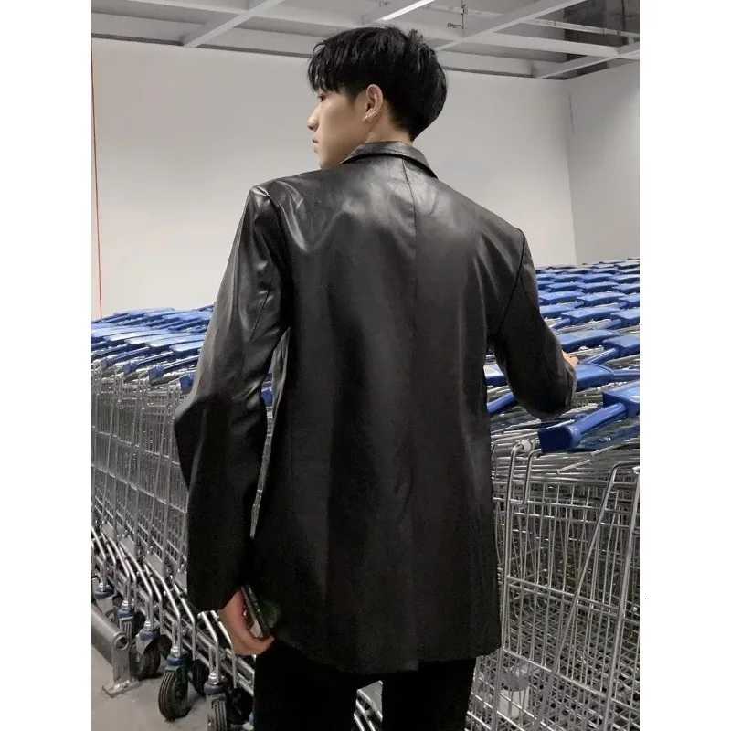 Street Trendy Loose Motorcycle Suit Leather for Mens Handsome Highend Pilot PU Leather Jacket W251023