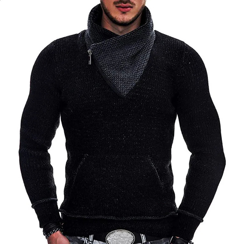 Autumn Winter Mens Sweater Casual Solid Turtleneck Men Sweaters Long Sleeve Knitted Pullover 3XL Slim Jumpers 251016