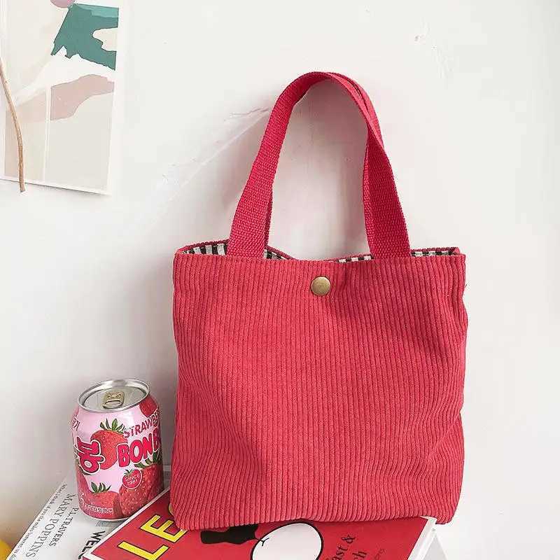 Simple Portable Women Storage Handbags Solid Color Corduroy Cosmetic Bag Female Travel Bento Shoulder BagsL251023
