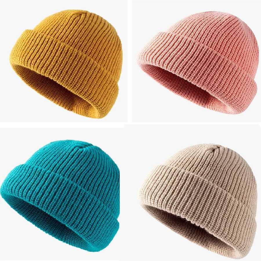 Bright Candy Color Winter Knitted Hat Beanies Skullies for Women Warm Thick Men Hip Hop Skullcap Hat Couple Street Sport BeaniesXJ251023