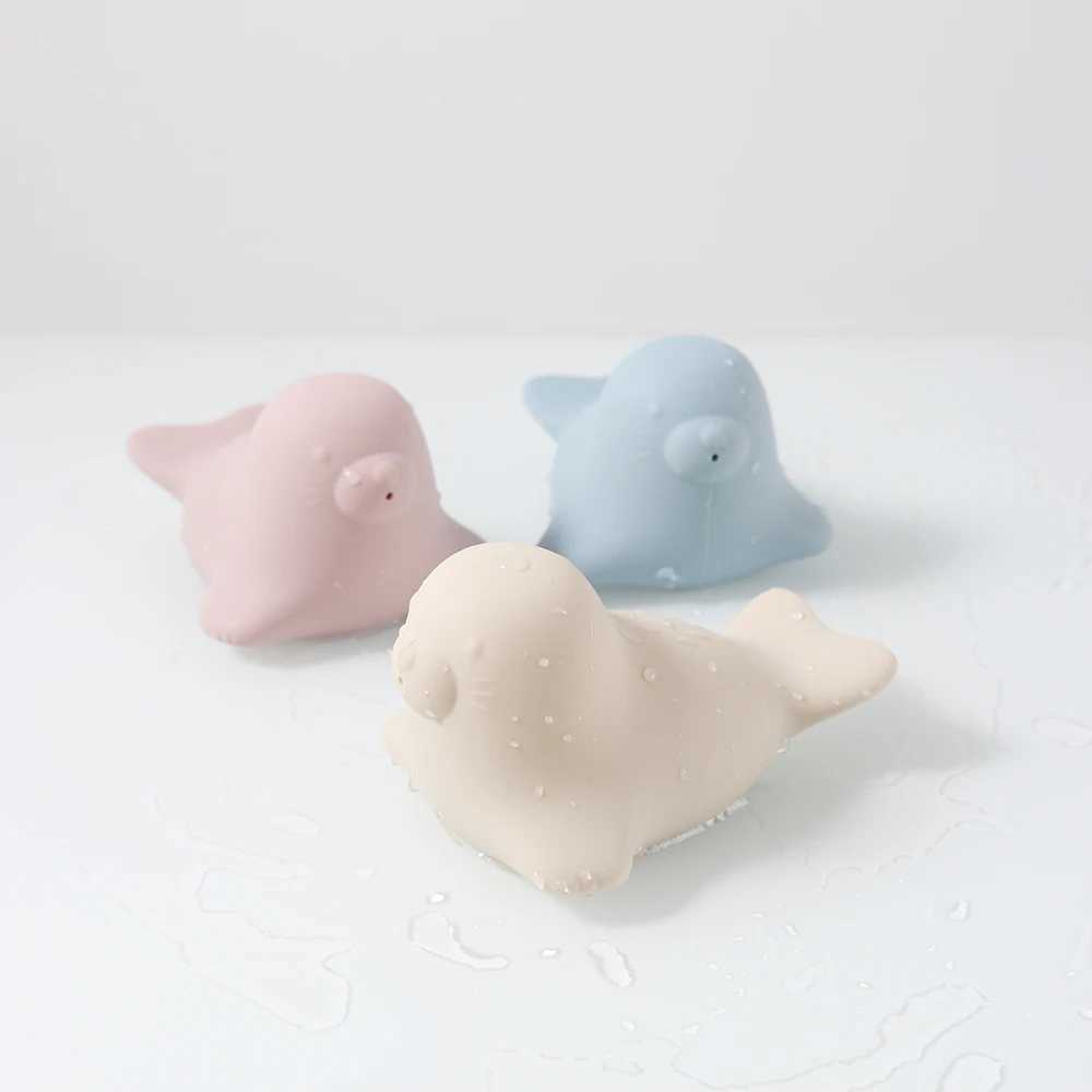 Food Grade Silicone Seal Bath Toy Chewable Teether Water Play Toy for Babies BPA Free Float Squeeze Spray Animal Bath Toy J251023