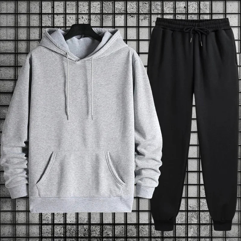 in Mens Sportswear Solid Color Hoodie Sweatpants Urban Casual Fashion Tracksuit Fallwinter Comfort Warm Soft Outfit 251023