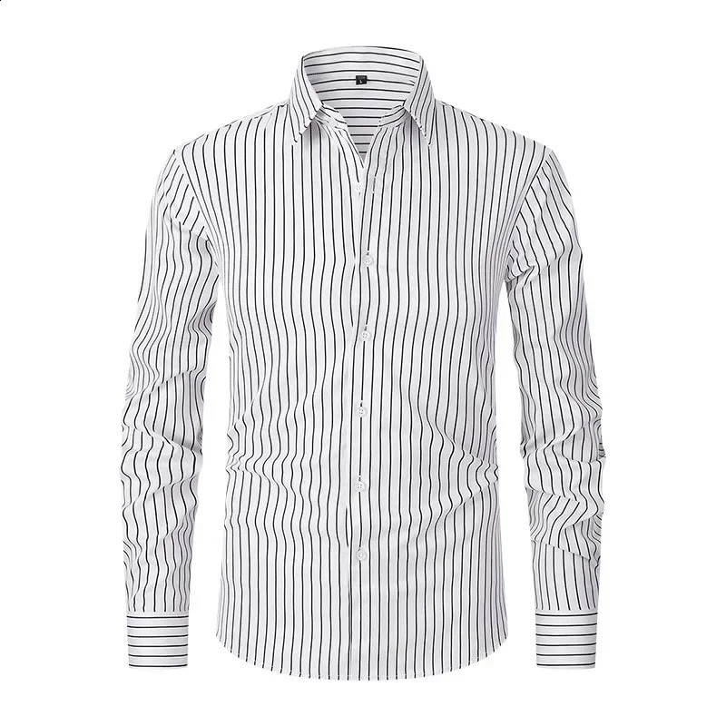 Men Dress Shirt Long Sleeve Striped Business Office Casual Quality Shirts Slim Fit Streetwear Homme Camisas De Hombre 251021