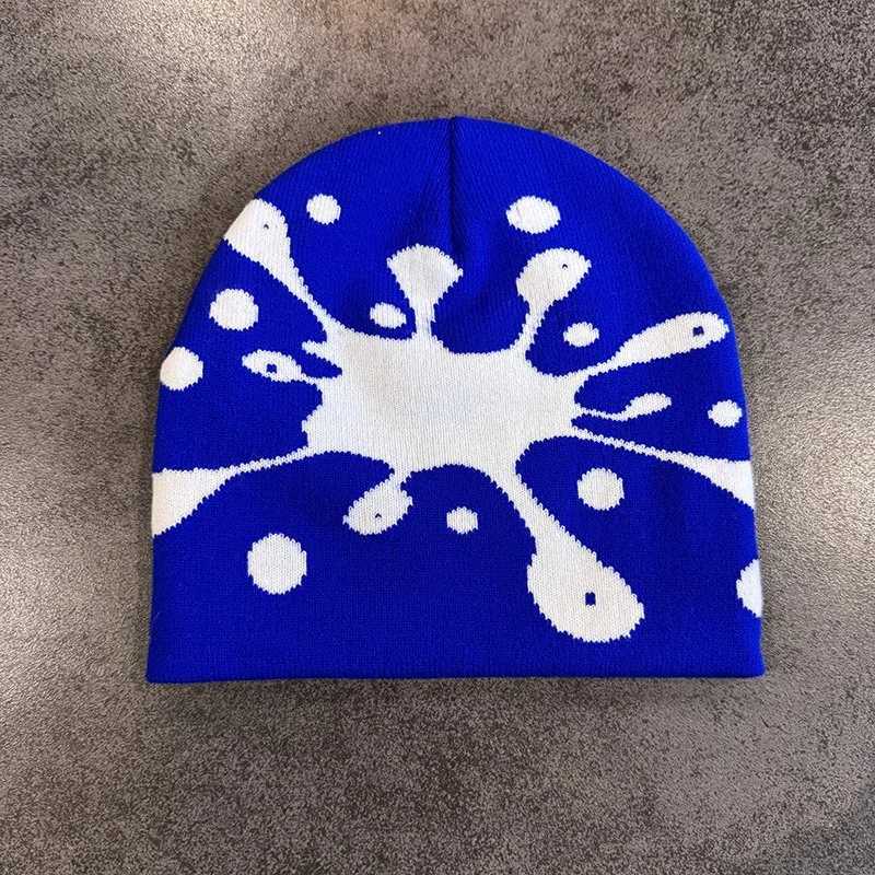 Water Drop Print Knit Beanie Men Women Soft Stretchy Skull Cap for Street Fashion Casual Outing Trendy Unisex Winter HatXJ251023