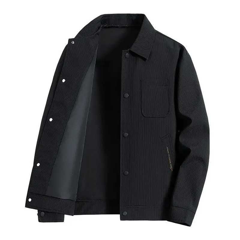 Autumn and Winter Coats Mens New Style Mens Clothing Striped Business Casual Jacket Versatile Simple Trendy Workwear Jacket W251023