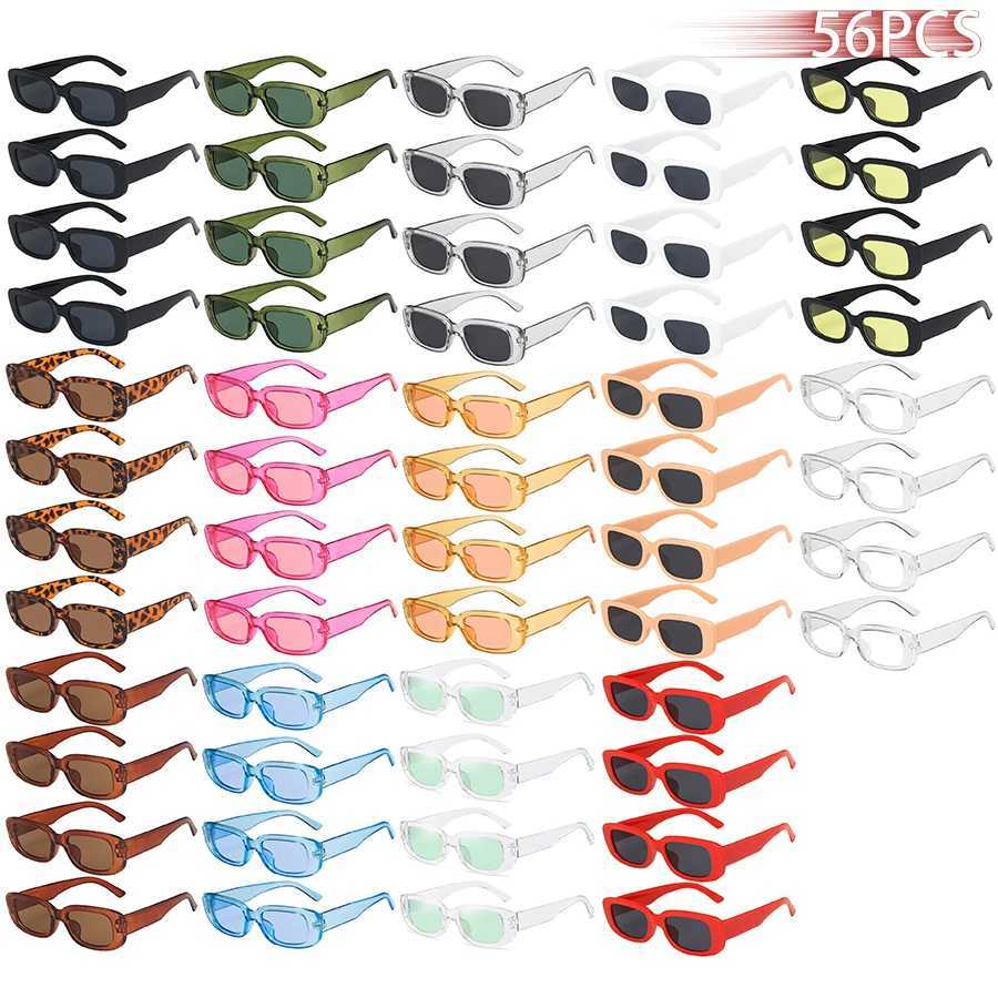 56 PCS Small Rectangle Pattern Sunglasses For Women Vintage Brand Designer Square Sun Glasses Female UV400 EyewearW251023