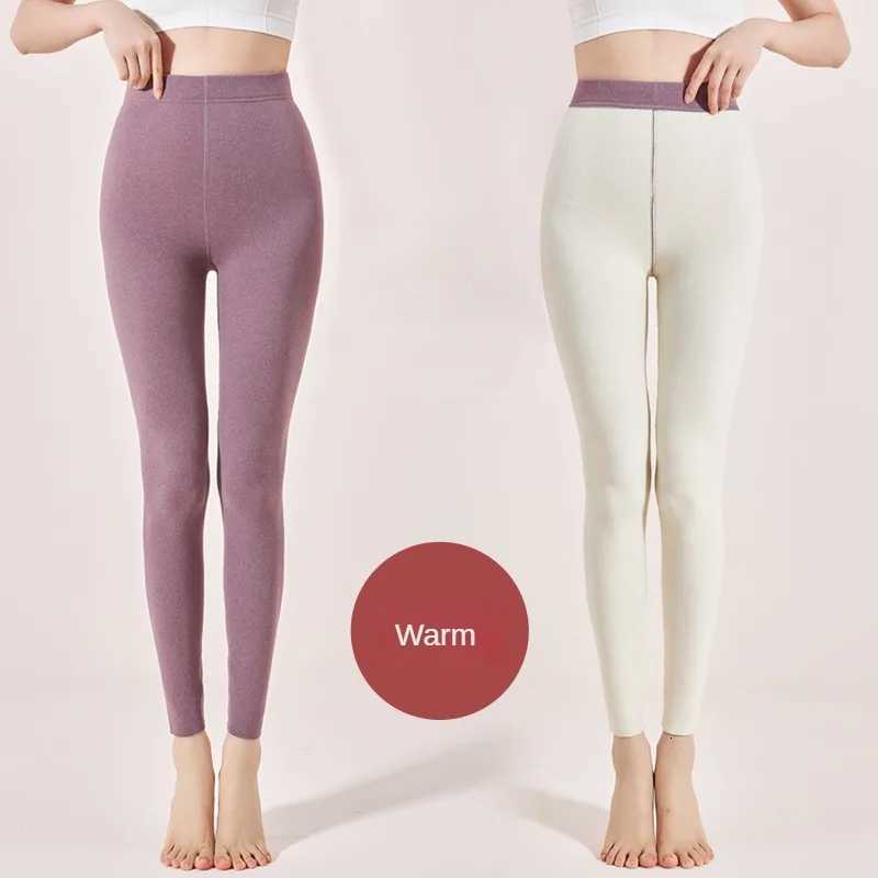 Thermal Winter Leggings Women Fleece Lined Tights Ladies 2025 Warm High Waist Solid Colors Slimming Fashion Black Pants LeggingsT251023