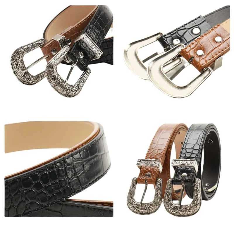 Gothic Retro Womens Black Belt Fashion Casual Jeans Accessories Girdle Hip Hop Y2k Girls Pin Buckle Pu Leather WaistbandXJ251023