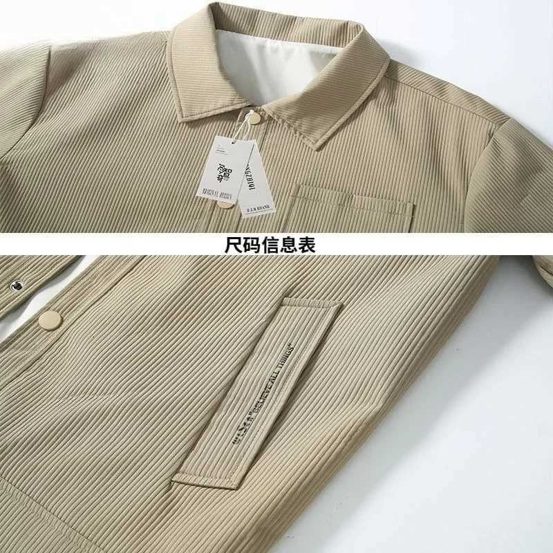 Autumn and Winter Coats Mens New Style Mens Clothing Striped Business Casual Jacket Versatile Simple Trendy Workwear Jacket W251023