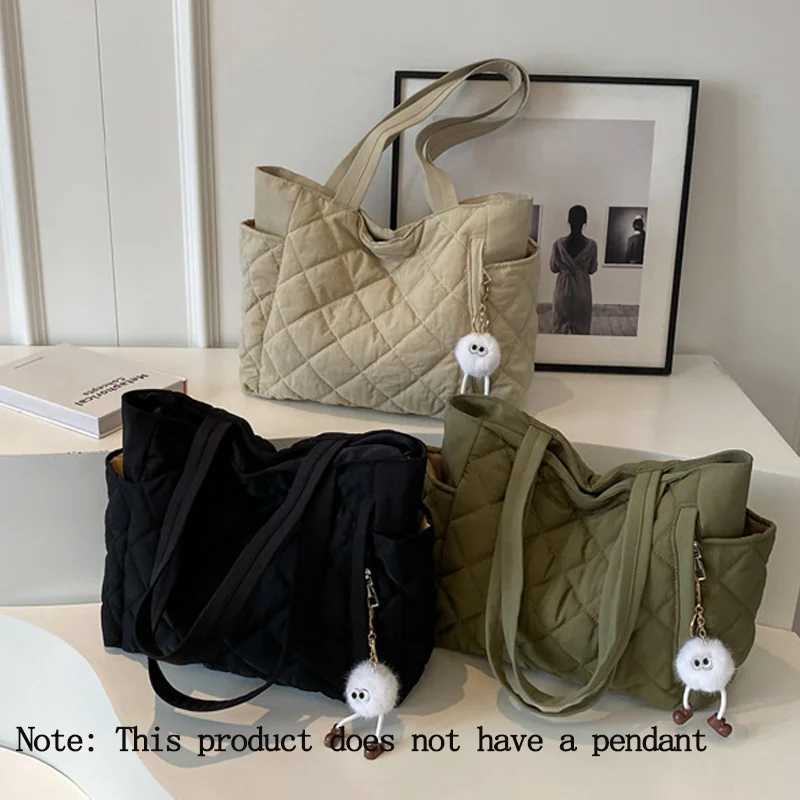 Korean Ins Womens Tote Bags Large Capacity Shoulder Bag Lightweight Soft Nylon Handbag For Daily Shopping TravelL251023
