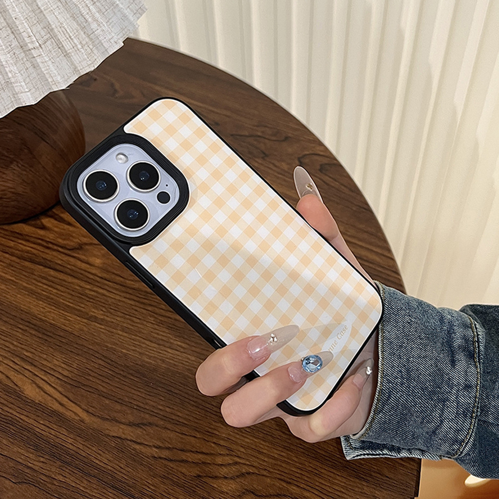 Gingham Fruit Stand, Compatible with Apple iPhone 17 Pro Max / Plaid, Checkered, Unique, Cute, Trendy Phone Case - Protective Black Bumper