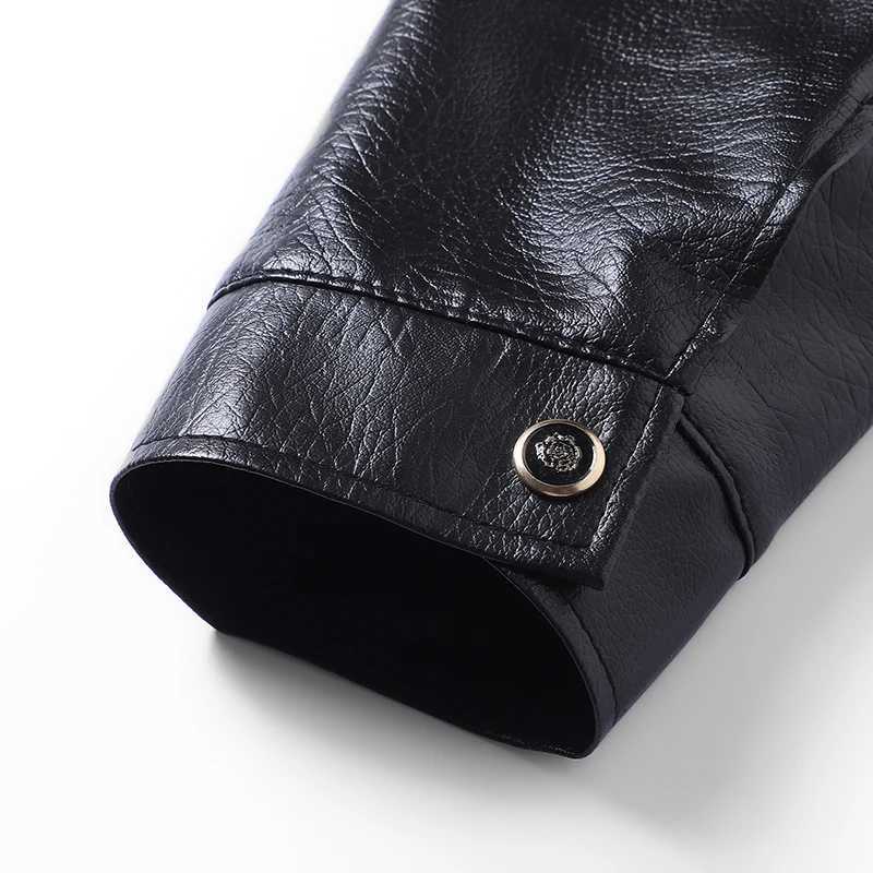YJKVUR Mens FleeceLined Warm Faux Leather Jacket Waterproof Windproof Autumn Winter New Arrival Man Motorcycle Stylish Coat W251023