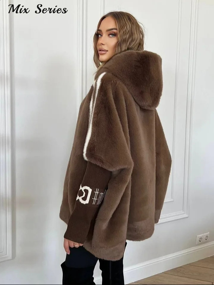 Fashion Hooded Panel Coats Womens Oversized Lapel Collar Zippers Long Sleeve Outerwear Autumn Lady Casual Streetwear 251022