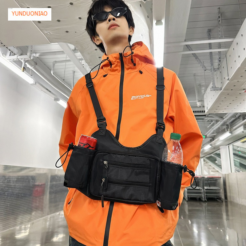 Fashion trend tactical backpack autumn and winter new personalized vest bag retro versatile vest bag couple chest bag designer bag