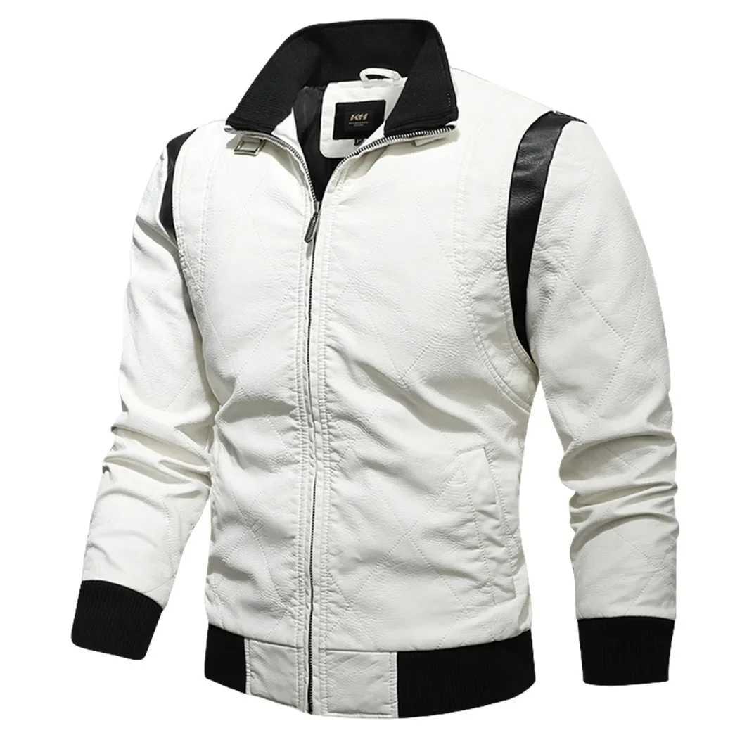 2024 New Mens Motorcycle Biker Leather Jackets Embroidery Scorpion PU Drive Coat Fashion Stand Collar Faux Leather Jacket W251023
